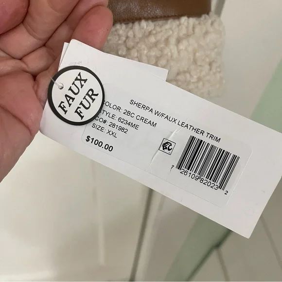 Maralyn Faux Shearling/leather SHERPA jacket NWT - Picture 3 of 4